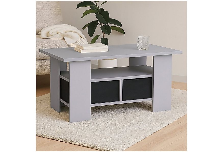 HTI-Living Couchtisch Moderner Couchtisch in Betonoptik mit Ablagefach (Stü günstig online kaufen