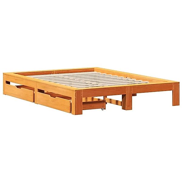 vidaXL Massivholzbett ohne Matratze Wachsbraun 160x200 Kiefernholz 3308995 günstig online kaufen