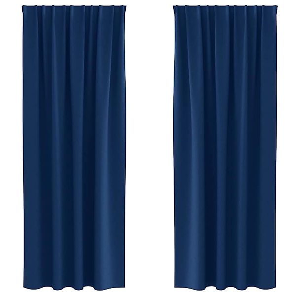 vidaXL Verdunkelungs-Vorhänge mit Ringen Dunkelblau Polyester 4107475 günstig online kaufen