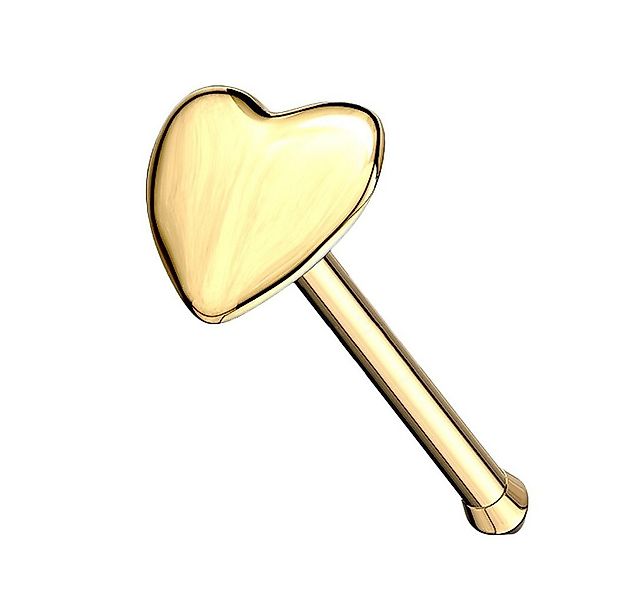 Taffstyle Nasenpiercing Echt Gold 14 Karat Nasenstecker Nasenpiercing Herz, günstig online kaufen