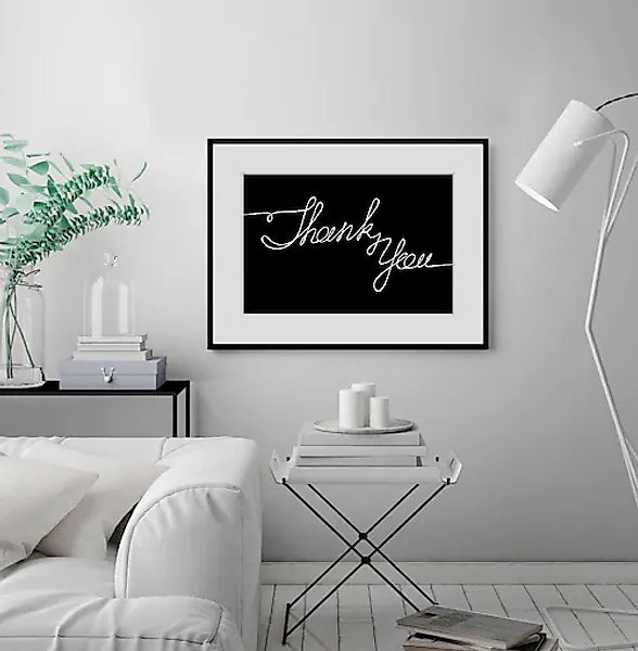 queence Bild »Thank you«, Schwarz-Weiß-Schriftzug, (1 St.), HD Premium Post günstig online kaufen