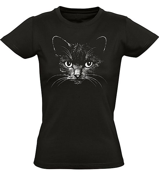 Baddery Print-Shirt Damen T-Shirt: "Katze" - günstig online kaufen