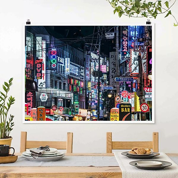 Poster Nachtleben von Seoul günstig online kaufen