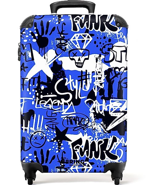NoBoringSuitcases.com© Hartschalen-Trolley Schwarzes und weißes Graffiti günstig online kaufen