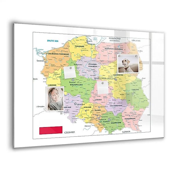 Tulup Magnettafel Aus Glas Karte Von Polen 100x70 cm Whiteboard Magnetisch günstig online kaufen