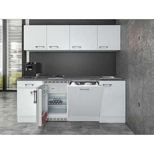 Flex-Well Exclusiv Büroküche Joelina 210 cm Weiß günstig online kaufen