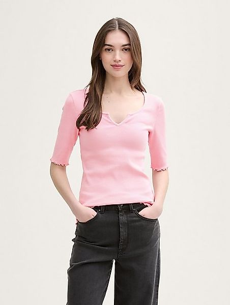 TOM TAILOR Denim T-Shirt T-Shirt mit Rippstruktur günstig online kaufen
