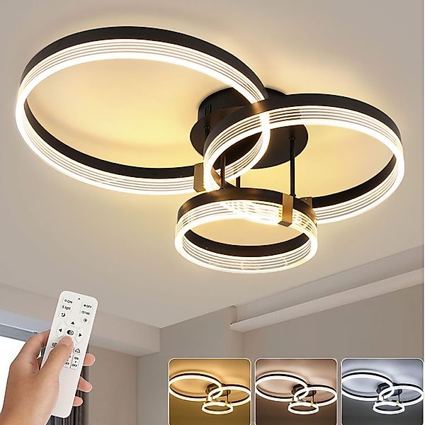 oyajia Deckenleuchte Modern Ringoptik LED Deckenlampe günstig online kaufen