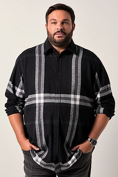 Men Plus Businesshemd Karo-Flanellhemd Langarm Kentkragen Comfort Fit günstig online kaufen