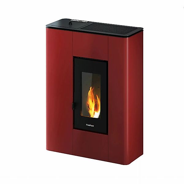 Freepoint Pelletofen FreePoint Pelletofen Atri Metall Bordeaux 4,9 kW günstig online kaufen