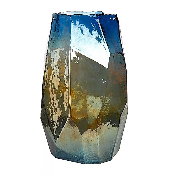 pols potten - Graphic Luster Vase L - blau/H 40,5cm x Ø 25,5cm günstig online kaufen