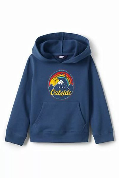 Sweatshirt-Hoodie, Größe: 122/128, Blau, Polyester, by Lands' End, Indigo M günstig online kaufen