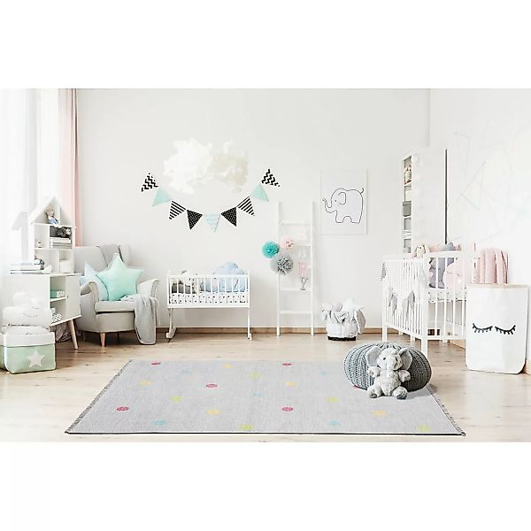 home24 Happy Rugs Kinderteppich Dots Sahara Gepunktet Kunstfaser 100x160 cm günstig online kaufen