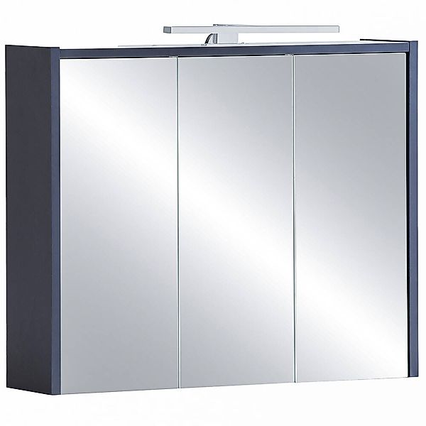 Spiegelschrank modern in blau mit LED-Beleuchtung ca. 74 cm breit LOANO-80 günstig online kaufen