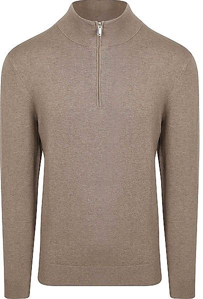 Profuomo Half Zip Pullover Luxury Basic Taupe - Größe L günstig online kaufen