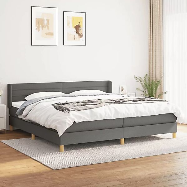 vidaXL Boxspringbett Boxspringbett mit Matratze Dunkelgrau 200x200 cm Stoff günstig online kaufen