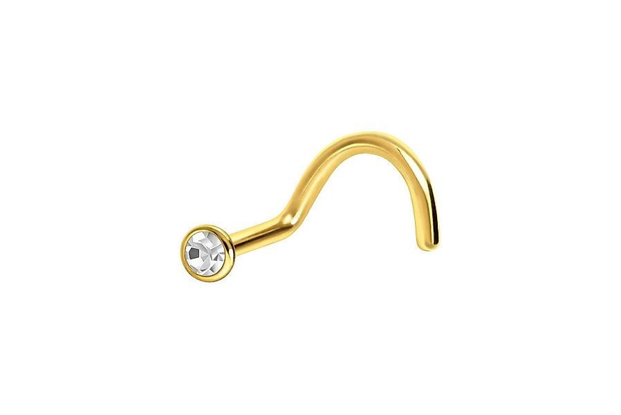 PIERCINGLINE Nasenpiercing Titan Nasenstecker Spirale FLACHER KRISTALL (Nas günstig online kaufen