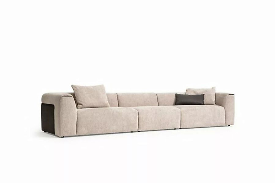 JVmoebel Big-Sofa Beiges Sofa Wohnzimmer Fünsitzer Designer Möbel Neu, 3 Te günstig online kaufen