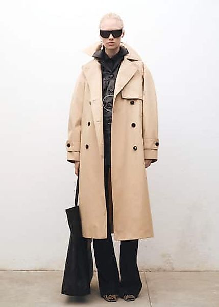 Langer Oversized-Trenchcoat aus Baumwolle günstig online kaufen