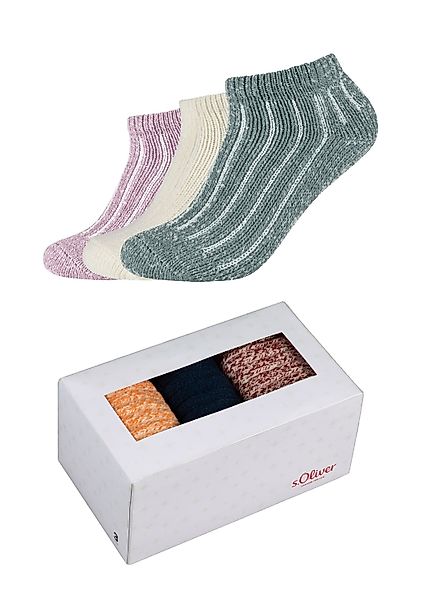 s.Oliver Sneakersocken "Sneakersockenbox 3er Pack" günstig online kaufen