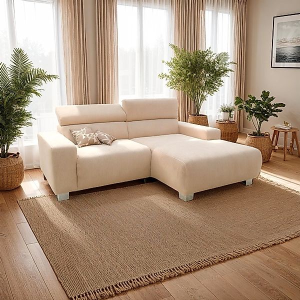 DOMO collection Ecksofa »100030 inkl. Kopfteilverstellung, guter Sitzkomfor günstig online kaufen