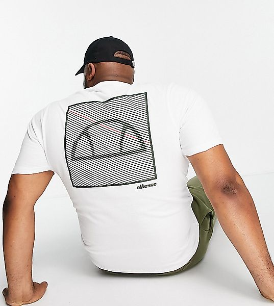 ellesse Plus – T-Shirt in Weiß mit Rückenprint günstig online kaufen