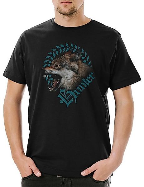 Urban Backwoods Print-Shirt Hunter Wolf Herren T-Shirt Wölfe Lupo Hirsch Lu günstig online kaufen