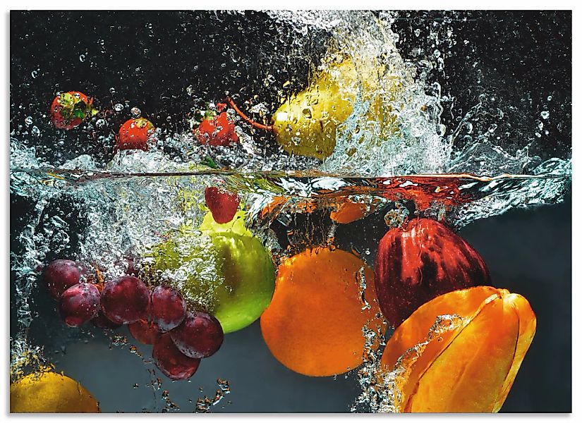 Artland Küchenrückwand "Spritzendes Obst auf dem Wasser" Alu Spritzschutz m günstig online kaufen