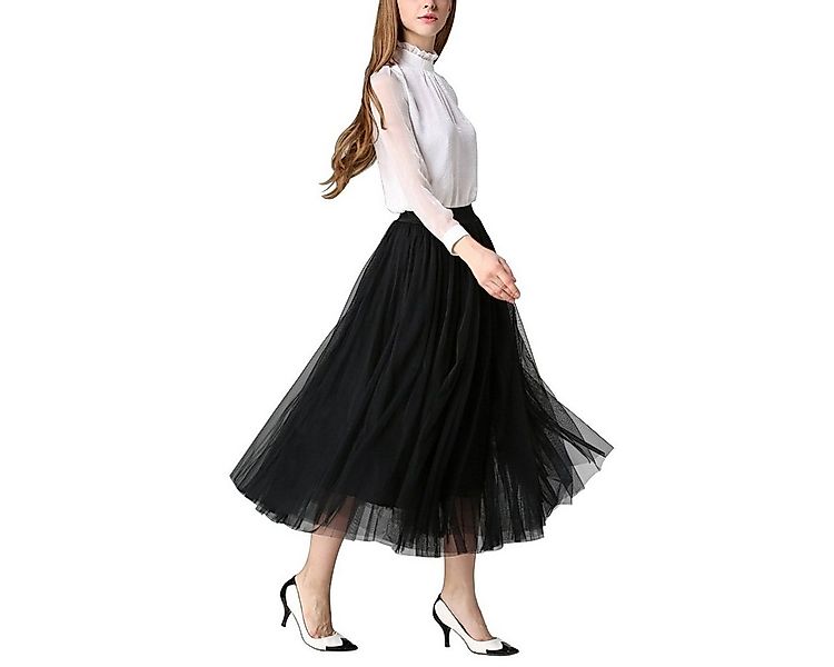 DEBAIJIA Meshrock Meshrock Damen Maxirock Sommer Elegant Lange Röcke Kleid günstig online kaufen