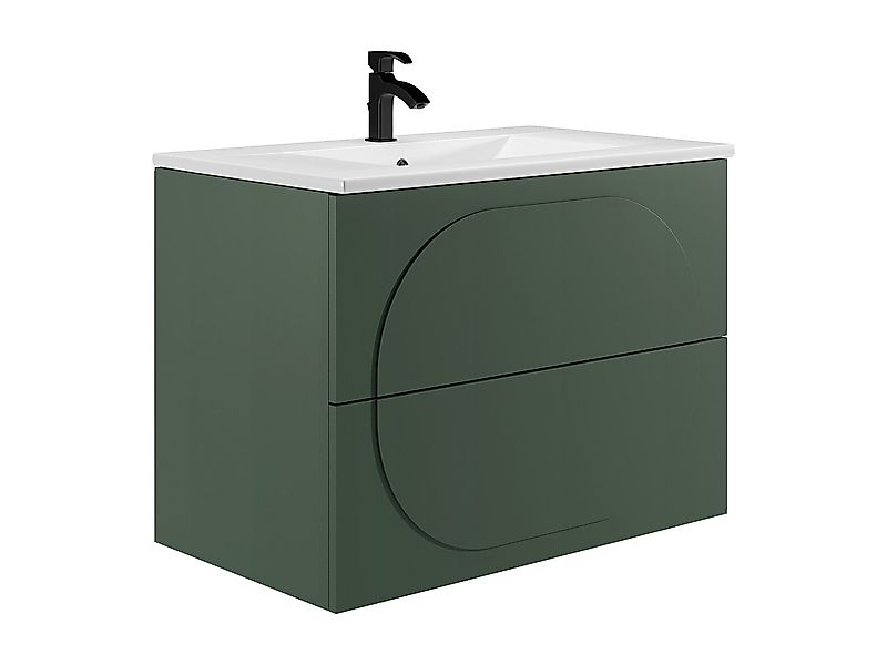 Badmöbel Hängeschrank + Einbauwaschbecken - Grün - 80 cm - VUTOMA günstig online kaufen