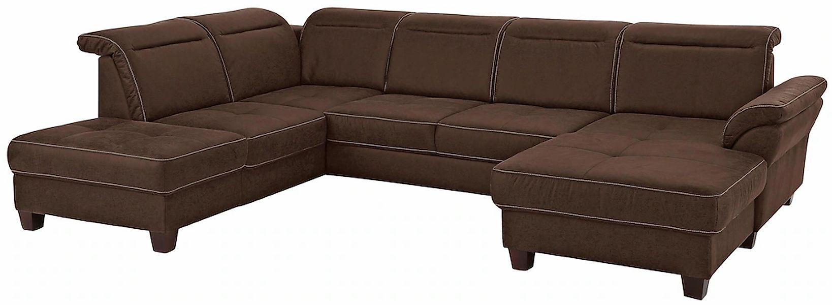 Home affaire Wohnlandschaft "Solvei U-Form" Sitztiefenverstellung und Feder günstig online kaufen