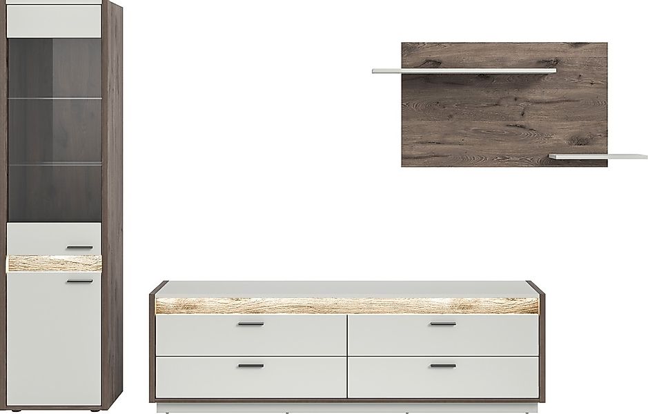 INOSIGN Wohnwand »Treviso, Breite 268 cm, bestehend aus: 1x Vitrine, 1x Low günstig online kaufen