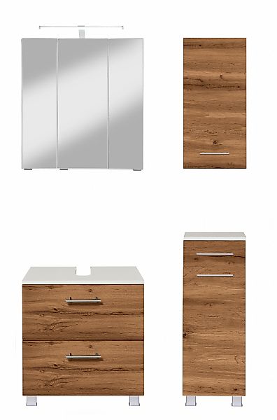 welltime "Trento, Badezimmer-Set, Waschbeckenunterschrank, Hängeschrank" 4 günstig online kaufen