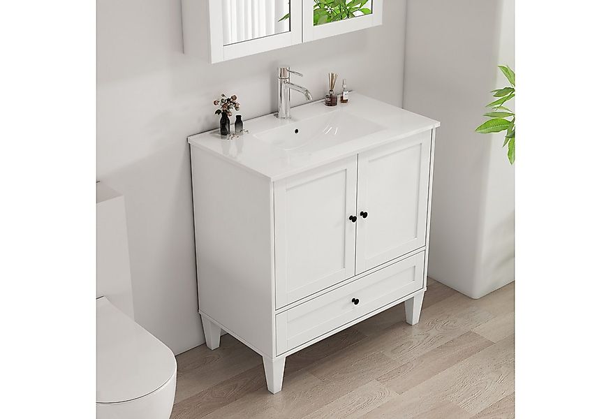 welltime Waschtisch Amsterdam, Badmöbel inkl. Keramikwaschbecken, in versch günstig online kaufen