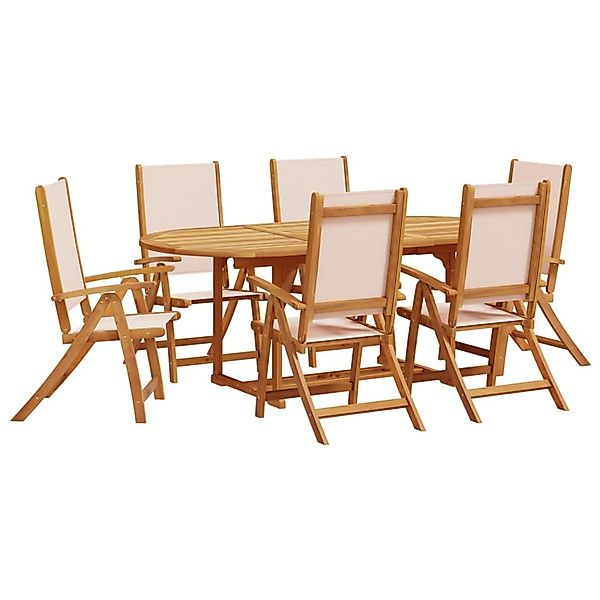 vidaXL 7-Tlg Garten-Essgruppe Massivholz Akazie und Textilene 3279273 günstig online kaufen