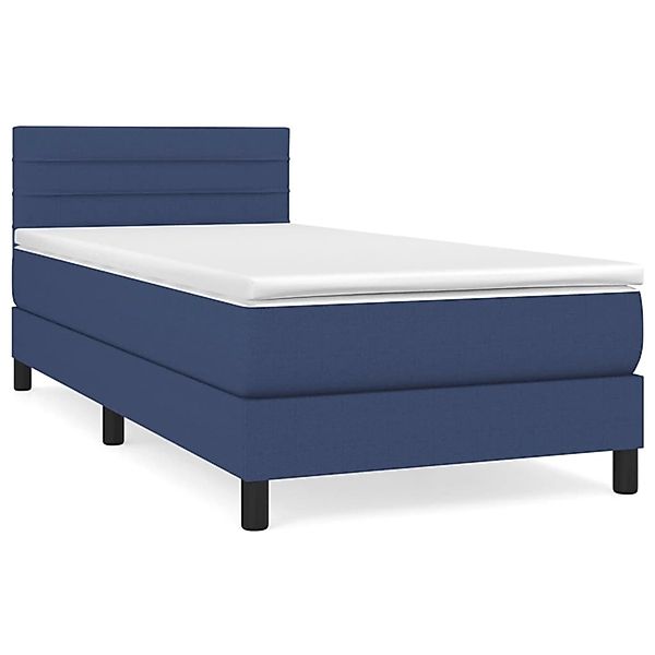 vidaXL Boxspringbett mit Matratze Blau 100x200 cm Stoff1373123 günstig online kaufen
