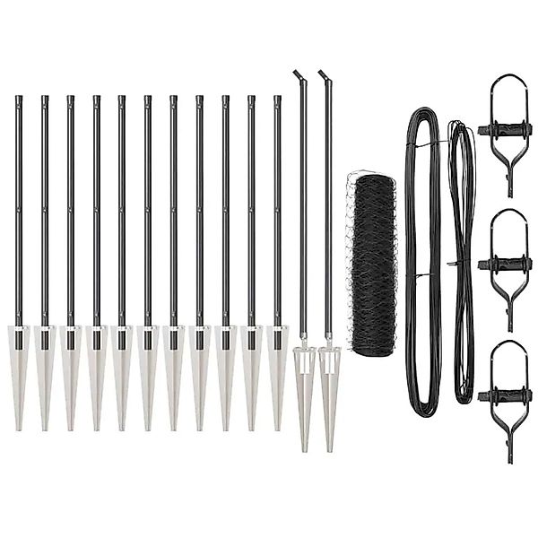 vidaXL Zaunpfosten Grau 25 x 0,4 m 50 mm Mesh Stahl und PVC 3353222 günstig online kaufen