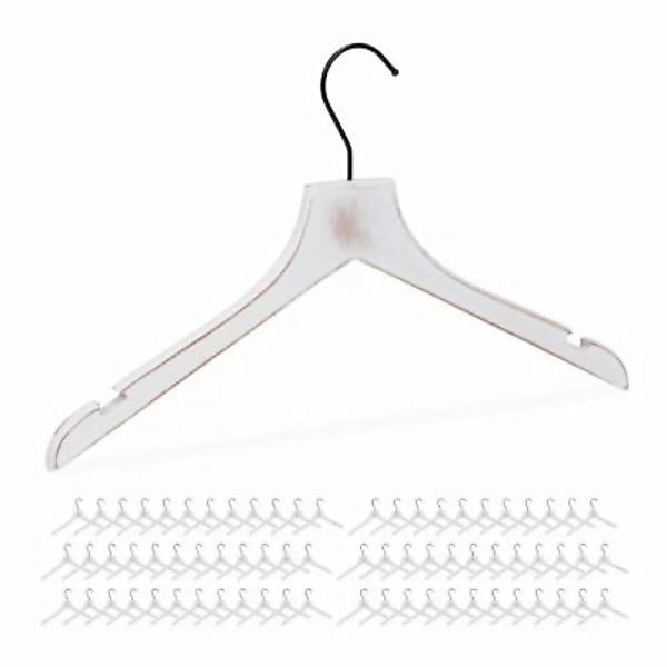 relaxdays 72 x Kleiderbügel weiß günstig online kaufen