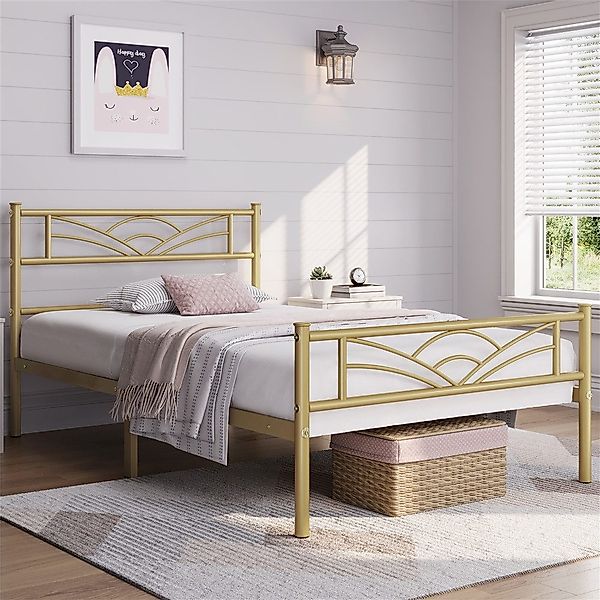 Yaheetech Bettgestell Metallbett, Bettrahmen mit Kopfteil, günstig online kaufen