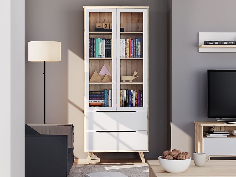 FORTE Vitrine "Vankka Stauraumvitrine" B/H/T 84,7/201,5/41,7 cm, 2 Glastüre günstig online kaufen