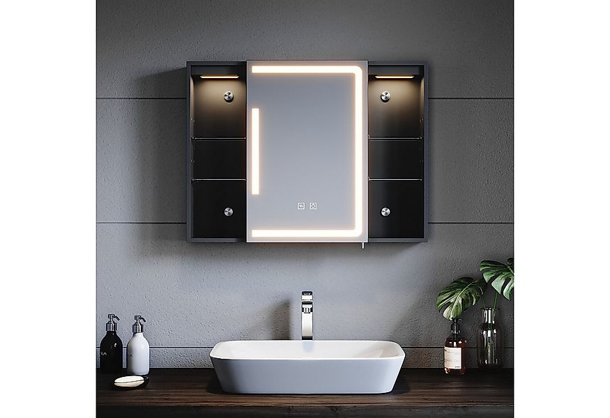 SONNI Badezimmerspiegelschrank Badezimmerspiegelschrank mit dreifarbiger Be günstig online kaufen