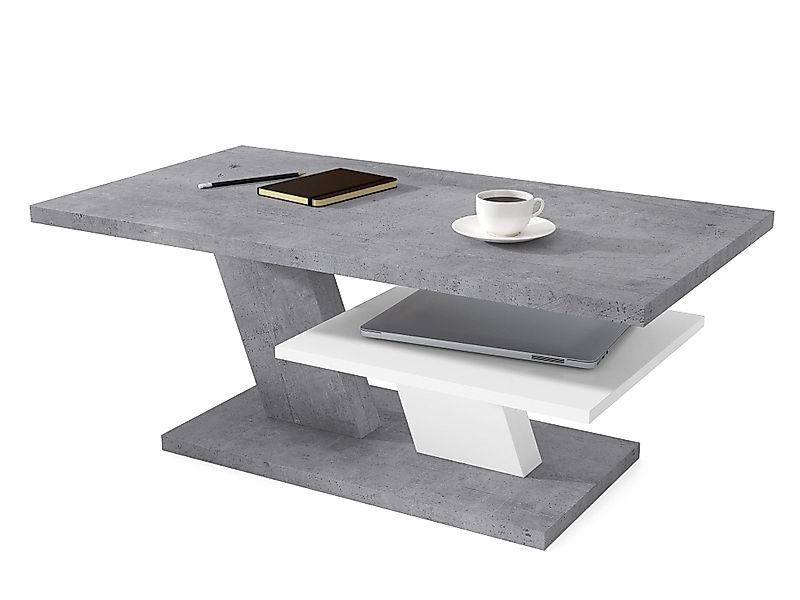 Mazzoni Couchtisch Cliff Beton Betonoptik / günstig online kaufen