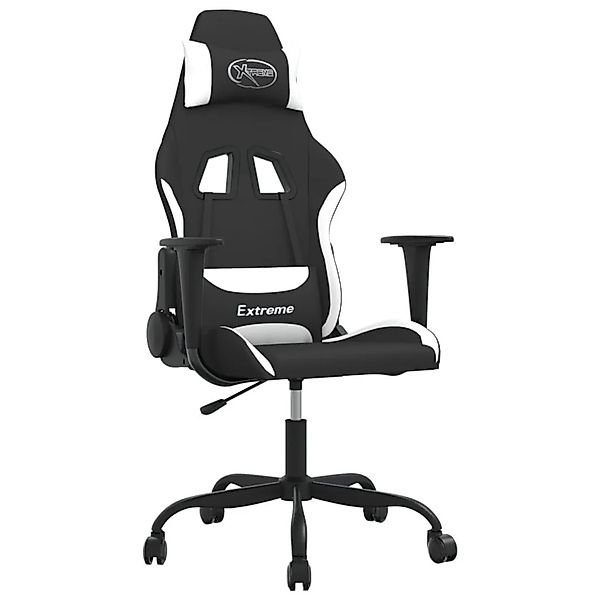 vidaXL Gaming-Stuhl mit Massagefunktion Schwarz und Weiß Stoff 345477 günstig online kaufen