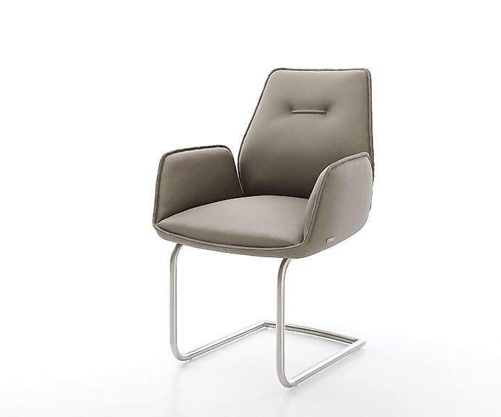 Freischwinger Zoa-Flex Echt-Leder Schlamm Freischwinger rund Edelstahl Tasc günstig online kaufen
