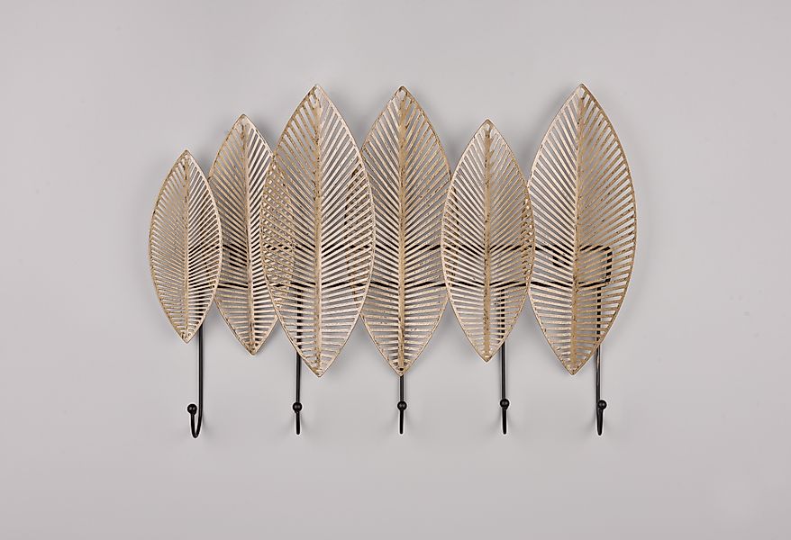 MIRRORS AND MORE Wandgarderobe "Alma", (1 St.), Blatt-Design mit 5 Haken au günstig online kaufen