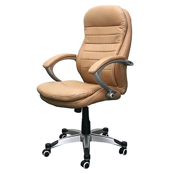 Jet-Line Chef Sessel Rom XXL Echtleder in Beige Höhenverstellbar günstig online kaufen