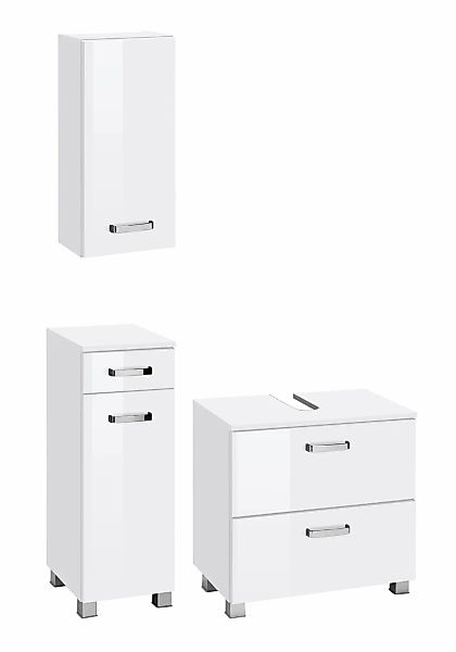 welltime Badmöbel-Set "Ravenna" 3 Stk. tlg. Hängeschrank, Unterschrank, Was günstig online kaufen