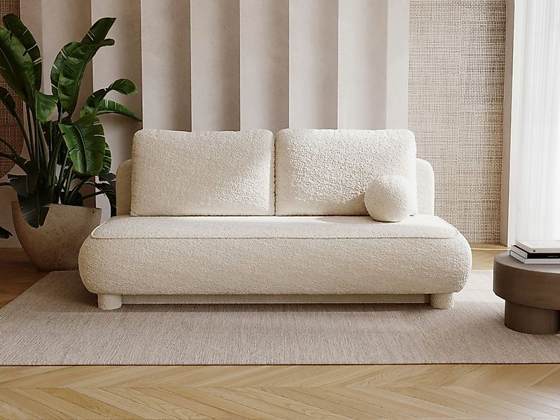 Compleo Schlafsofa Sofa ohne Armlehnen, moderne runde Form, Moderne Couch, günstig online kaufen
