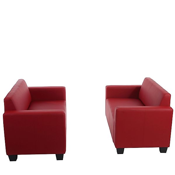 MCW Sofa-Garnitur Moncalieri 2er-Set Rot günstig online kaufen