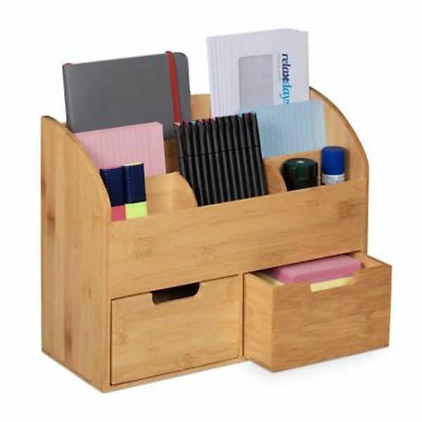 relaxdays Schreibtisch Organizer mit Schubladen natur günstig online kaufen